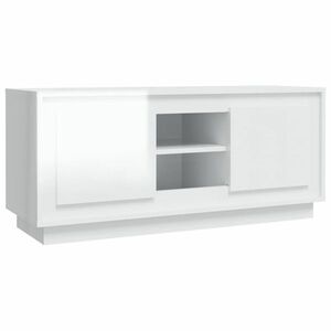 vidaXL fehér magasfényű szerelt fa TV-szekrény 102x35x45 cm kép
