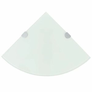 vidaXL Fehér üveg sarokpolc króm tartóval 25x25 cm kép