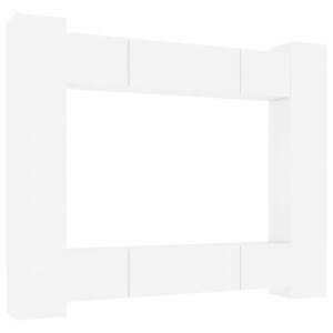vidaXL 8 részes magasfényű fehér szerelt fa TV-szekrényszett kép
