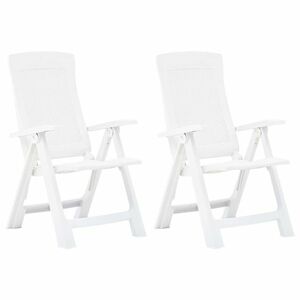 2 db fehér dönthető műanyag kerti szék kép