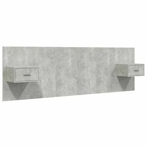 vidaXL betonszürke szerelt fa ágyfejtámla szekrényekkel kép