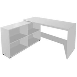 vidaXL sarok íróasztal 4 polccal fehér kép