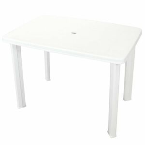 vidaXL fehér műanyag kerti asztal 101 x 68 x 72 cm kép