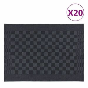 vidaXL 20 db fekete-szürke pamut konyhai törölköző 50 x 70 cm kép
