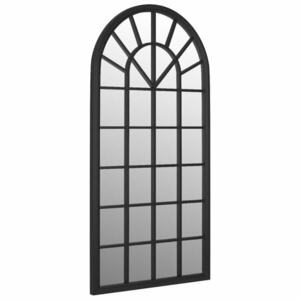 vidaXL fekete vas kerti tükör kültéri használatra 90 x 45 cm kép