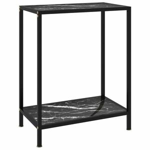 vidaXL fekete edzett üveg tálalóasztal 60 x 35 x 75 cm kép