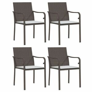 vidaXL 4 db barna polyrattan kerti szék párnával 56x59x84 cm kép