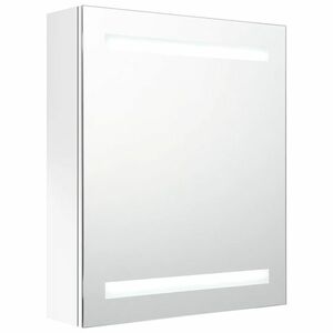vidaXL fényes fehér LED-es tükrös fürdőszobaszekrény 50 x 14 x 60 cm kép