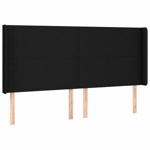 vidaXL fekete szövet fejtámla szárnyakkal 203x16x118/128 cm kép