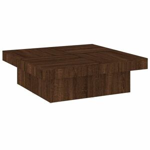 vidaXL barna tölgyszínű szerelt fa dohányzóasztal 90x90x28 cm kép