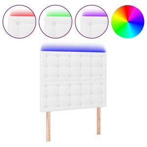 vidaXL fehér műbőr LED-es fejtámla 100x5x118/128 cm kép