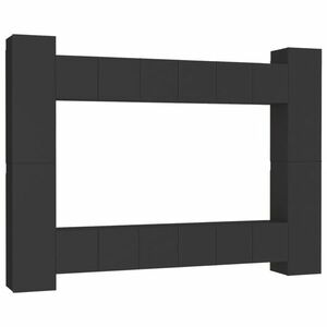 vidaXL 10 részes fekete forgácslap TV-szekrényszett kép