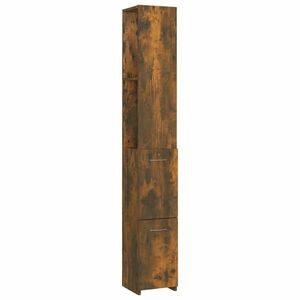 vidaXL füstös tölgyszínű szerelt fa fürdőszobaszekrény 25x26, 5x170 cm kép