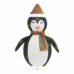 vidaXL dekoratív luxus szövet karácsonyi LED-es pingvinfigura 120 cm kép