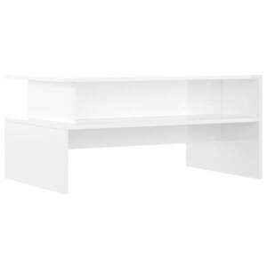 vidaXL magasfényű fehér szerelt fa dohányzóasztal 90 x 55 x 42, 5 cm kép