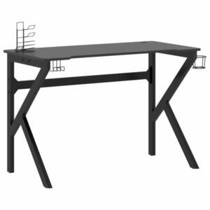 vidaXL fekete K-lábú gamer asztal 110 x 60 x 75 cm kép