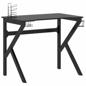 vidaXL fekete K-lábú gamer asztal 90 x 60 x 75 cm kép