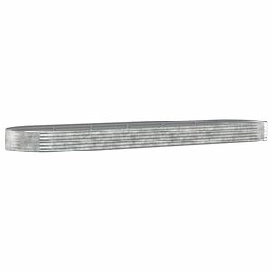 vidaXL ezüstszínű porszórt acél kerti magaságyás 523x140x36 cm kép