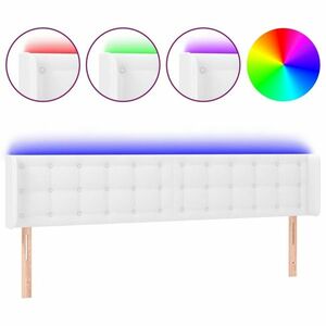 vidaXL fehér műbőr LED-es fejtámla 203x16x78/88 cm kép