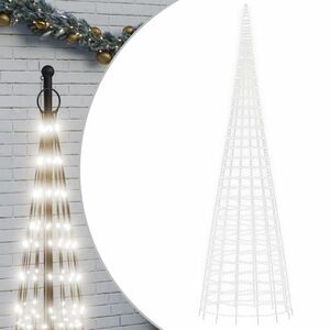 vidaXL hideg fehér karácsonyfa lámpa zászlórúdon 3000 LED-del 800 cm kép