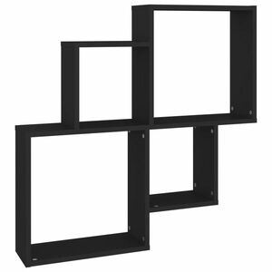 vidaXL fekete forgácslap fali kockapolc 80 x 15 x 78, 5 cm kép