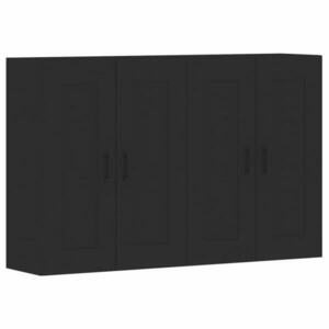 vidaXL 2 db fekete szerelt fa falra szerelhető szekrény kép