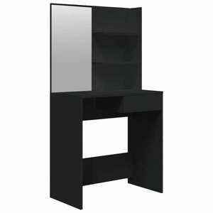 vidaXL fekete fésülködőasztal tükörrel 74, 5 x 40 x 141 cm kép