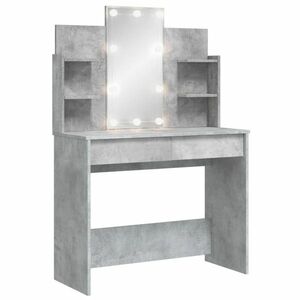 vidaXL betonszürke fésülködőasztal LED-del 96 x 40 x 142 cm kép