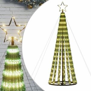vidaXL meleg fehér karácsonyfa fénykúp 275 LED 180 cm kép