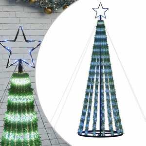 vidaXL kék karácsonyfa fénykúp 275 LED 180 cm kép