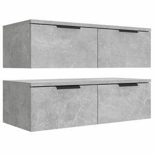vidaXL 2 db betonszürke szerelt fa fali szekrény 68 x 30 x 20 cm kép