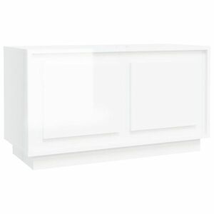 vidaXL magasfényű fehér szerelt fa TV-szekrény 80 x 35 x 45 cm kép
