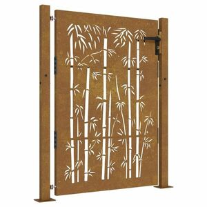 vidaXL bambuszmintás corten acél kerti kapu 105 x 155 cm kép