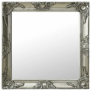 vidaXL ezüstszínű barokk stílusú fali tükör 60 x 60 cm kép