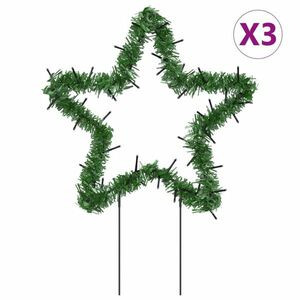 vidaXL karácsonyi csillag fénydekoráció 3 cövekkel 50 LED 29 cm kép