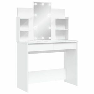 vidaXL fehér fésülködőasztal LED-del 96x40x142 cm kép