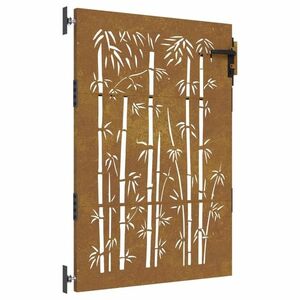 vidaXL bambuszmintás corten acél kerti kapu 85 x 150 cm kép