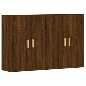 vidaXL 2 db barna tölgyszínű szerelt fa fali szekrény kép