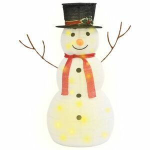 vidaXL dekoratív luxus szövet karácsonyi LED-es hóember figura 90 cm kép