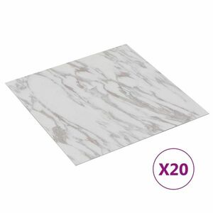 vidaXL 20 db fehér márvány mintás öntapadó PVC padlólap 1, 86 m² kép