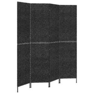 vidaXL fekete 4 paneles vízijácint térelválasztó 163x180 cm kép