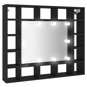 vidaXL fekete LED-es tükrös szekrény 91x15x76, 5 cm kép