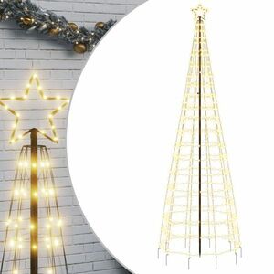 vidaXL meleg fehér karácsonyfa fénykúp tüskékkel 570 LED 300 cm kép