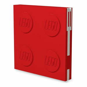 Piros négyszögletes jegyzetfüzet zselés tollal, 15, 9 x 15, 9 cm - LEGO® kép