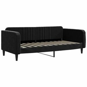 vidaXL fekete bársony kanapéágy 100 x 200 cm kép