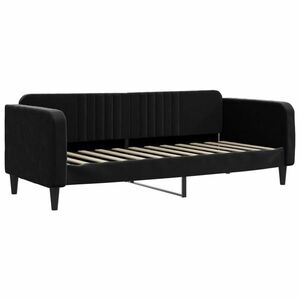 vidaXL fekete bársony kanapéágy 80 x 200 cm kép