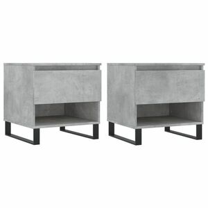 vidaXL 2 db betonszürke szerelt fa dohányzóasztal 50 x 46 x 50 cm kép