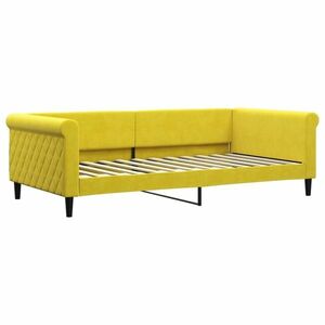 vidaXL sárga bársony kanapéágy 100 x 200 cm kép