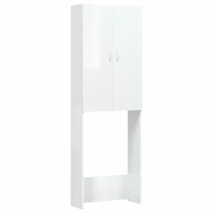 vidaXL magasfényű fehér mosógépszekrény 64 x 25, 5 x 190 cm kép