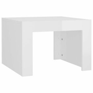 vidaXL magasfényű fehér forgácslap dohányzóasztal 50 x 50 x 35 cm kép